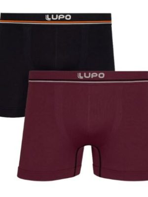 Kit Com 2 Cuecas Boxer Poliamida Masculino Lupo